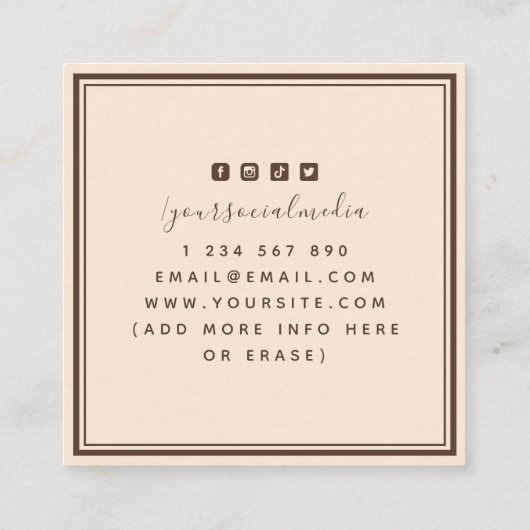 Borstvoeding Adviseur borstvoeding Vierkante Visitekaartje (Achterkant)