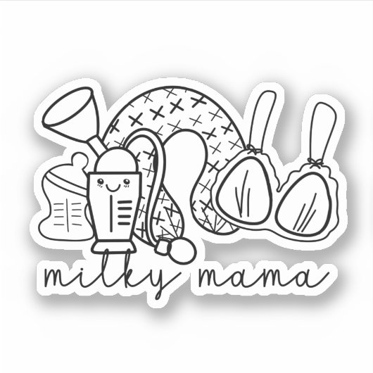 Borstvoeding Bewustheid Milky Mama Sticker (Voorkant)