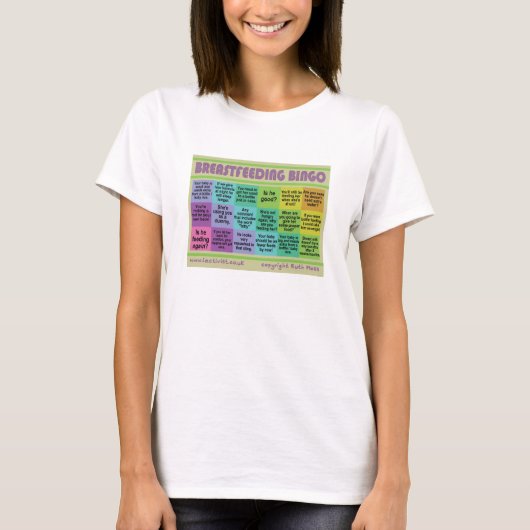Borstvoeding Bingo T-shirt (Voorkant)