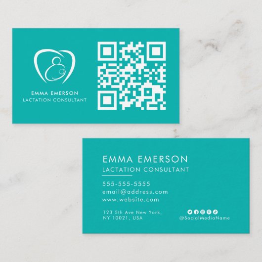 Borstvoeding Consulta Professional QR Code Logo Visitekaartje (Voorkant / Achterkant)