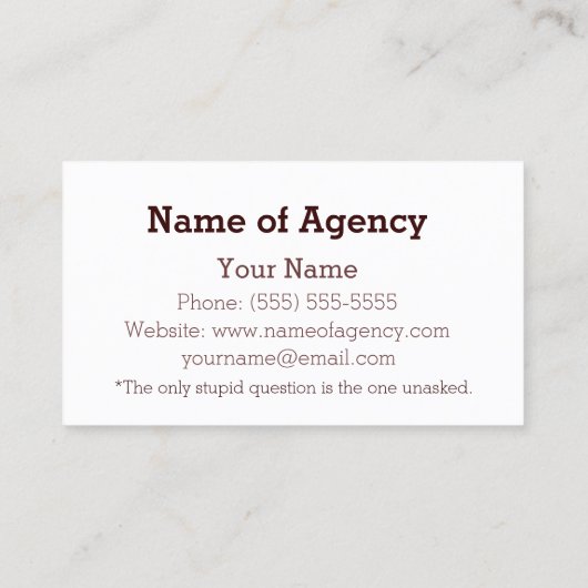 Borstvoeding Consultant: borstvoeding Baby olifant Visitekaartje (Achterkant)