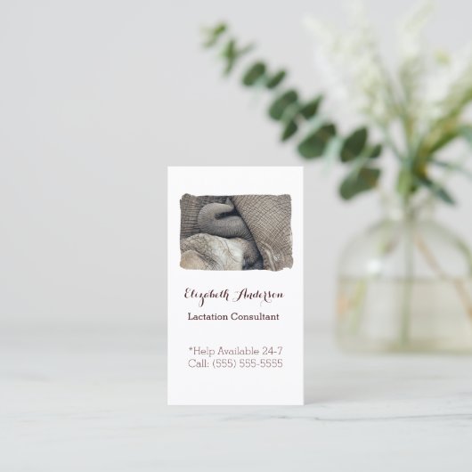 Borstvoeding Consultant: borstvoeding Baby olifant Visitekaartje (Staand voorkant)