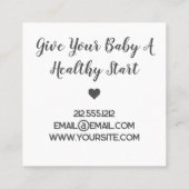 Borstvoeding Consultant: borstvoeding Baby Vierkante Visitekaartje (Achterkant)