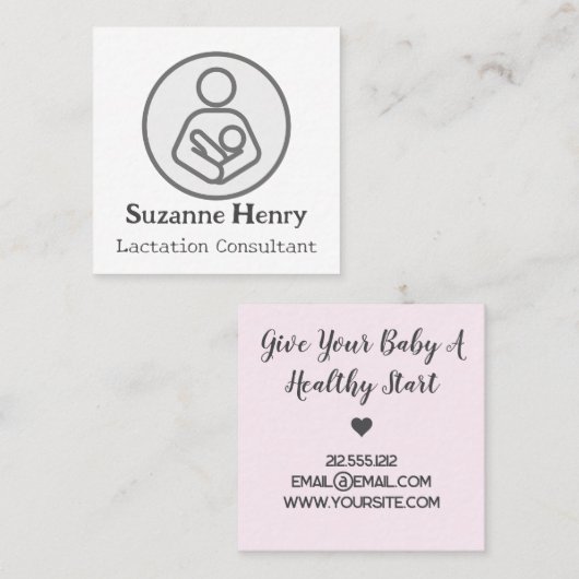Borstvoeding Consultant: borstvoeding Baby Vierkante Visitekaartje (Voorkant / Achterkant)