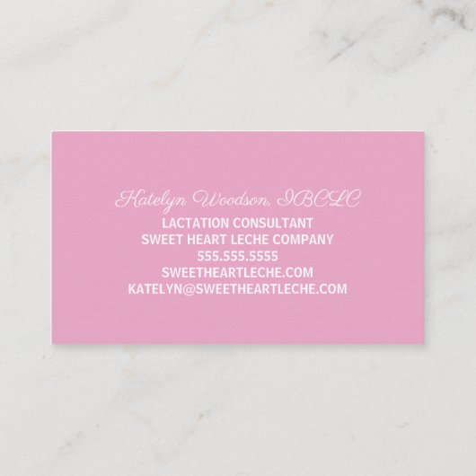 Borstvoeding Consultant: borstvoeding Deskundige r Visitekaartje (Achterkant)