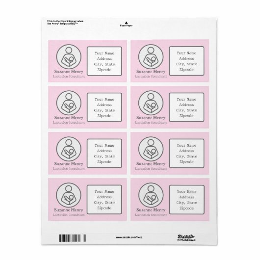 Borstvoeding Consultant Borstvoeding Retouradres Etiket (Full Sheet)