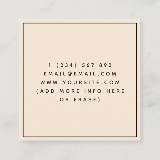 Borstvoeding Consultant: borstvoeding Zwart Lijst Vierkante Visitekaartje (Achterkant)