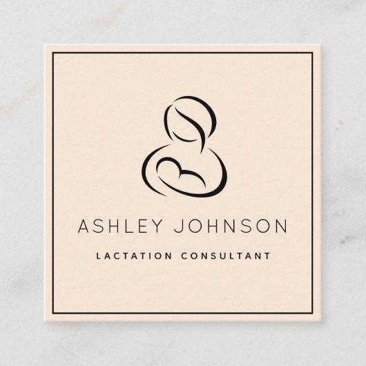 Borstvoeding Consultant: borstvoeding Zwart Lijst Vierkante Visitekaartje (Voorkant)