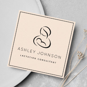Borstvoeding Consultant: borstvoeding Zwart Lijst Vierkante Visitekaartje