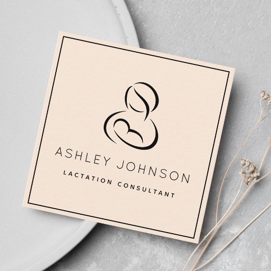 Borstvoeding Consultant: borstvoeding Zwart Lijst Vierkante Visitekaartje