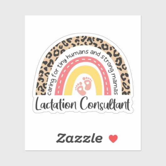 Borstvoeding Consultant Leopard Rainbow Borstvoedi Sticker (Vel)