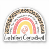 Borstvoeding Consultant Leopard Rainbow Borstvoedi Sticker (Voorkant)