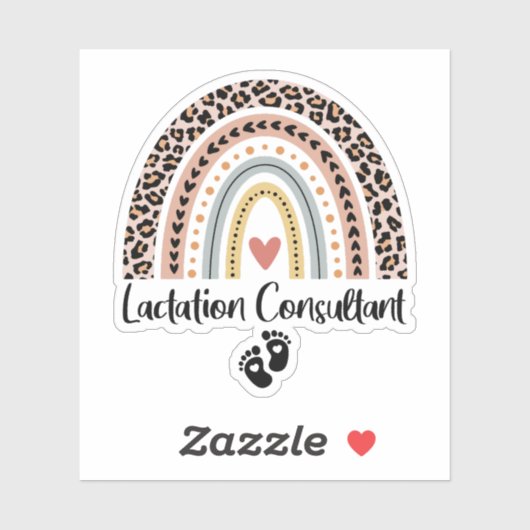 Borstvoeding Consultant Leopard Rainbow Borstvoedi Sticker (Vel)