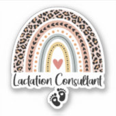 Borstvoeding Consultant Leopard Rainbow Borstvoedi Sticker (Voorkant)
