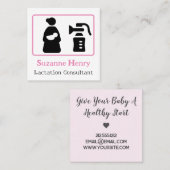 Borstvoeding Consultant Nursing Baby Borstpomp Vierkante Visitekaartje (Voorkant / Achterkant)