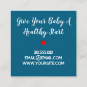 Borstvoeding Consultant Nursing Baby Heart Blue Vierkante Visitekaartje (Achterkant)