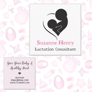 Borstvoeding Consultant Nursing Baby Pink Vierkante Visitekaartje