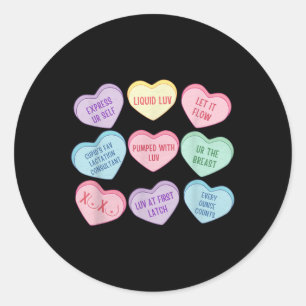 Borstvoeding Consultant Valentijn Hart Snoep Borst Ronde Sticker