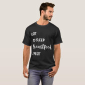 Borstvoeding Eat Co-Sleep Borstvoeding Herhaal Gra T-shirt (Voorkant volledig)