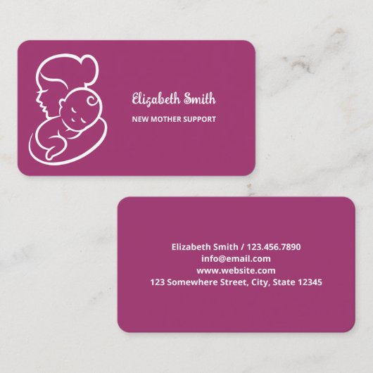 Borstvoeding en borstvoeding visitekaartje (Voorkant / Achterkant)