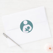 Borstvoeding Icon Blauwgroen Ronde Sticker (Envelop)