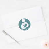Borstvoeding Icon Borst is het best Blauwgroen Ronde Sticker (Envelop)
