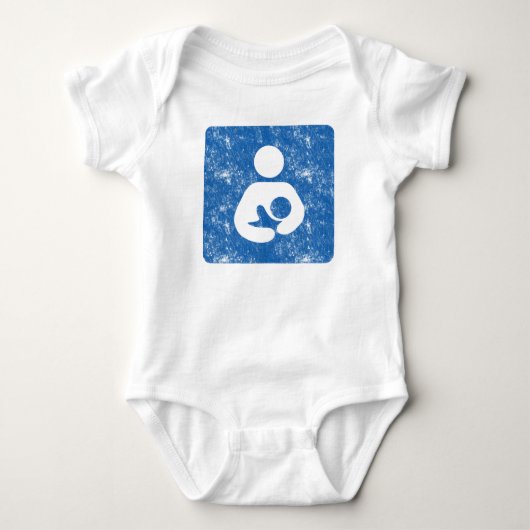 Borstvoeding Icon Letterpress Stijl Textuur Romper (Voorkant)