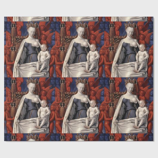 BORSTVOEDING MADONNA EN KIND MET ENGELEN CADEAUPAPIER (Vlak)