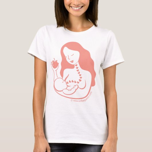 Borstvoeding Moeder en Baby, gezond eten T-shirt (Voorkant)