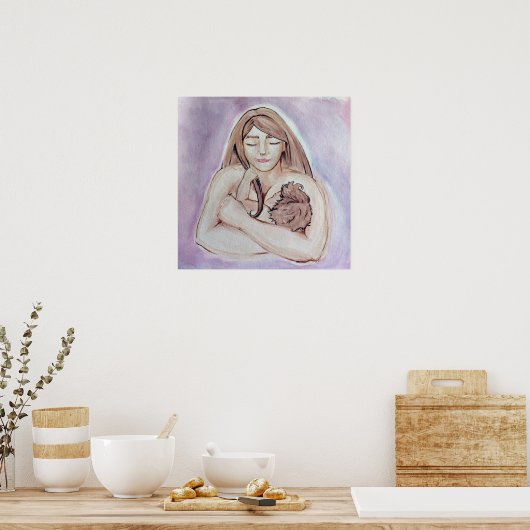 Borstvoeding moeder en baby poster (Keuken)