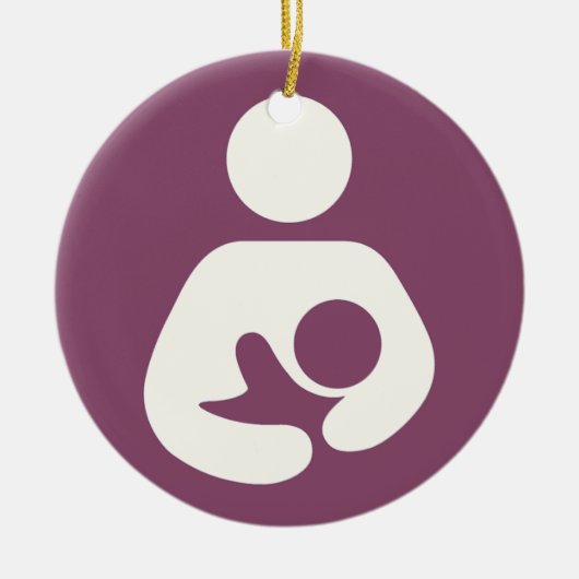 Borstvoeding Pictogram - Mauve Keramisch Ornament (Voorkant)