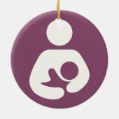 Borstvoeding Pictogram - Mauve Keramisch Ornament (Achterkant)