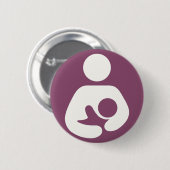 Borstvoeding Pictogram - Mauve Ronde Button 5,7 Cm (Voorkant /achterkant)