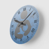 Borstvoeding Symbool Retro Letterpress stijl Ronde Klok (Hoek)