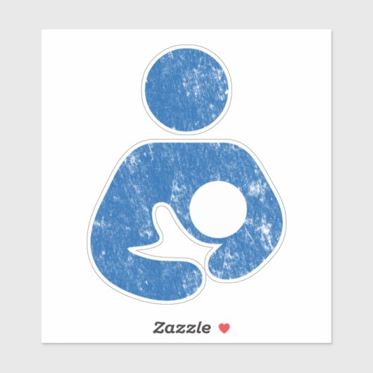 Borstvoeding / Verpleegkundig Symbool (blauw noodl Sticker (Vel)