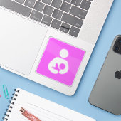 Borstvoeding / Verpleegsymbool (roze) Sticker (Laptop met iPhone)