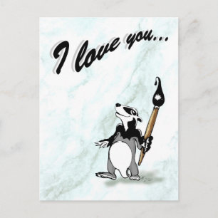 Bortel de badger - Ik hou van je Briefkaart