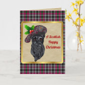 Borthwick Badge & Tartan Persoonlijke Kerstmis Kaart (Gele Bloem)