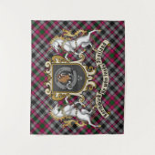 Borthwick Clan Badge & Unicorns met Tartan Wandkleed (Voorkant)