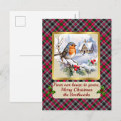 Borthwick Crest & Tartan met gepersonaliseerde Rob Feestdagenkaart (Voorkant / Achterkant)