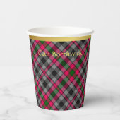Borthwick gepersonaliseerde Tartan kerst Papieren Bekers (Achterkant)