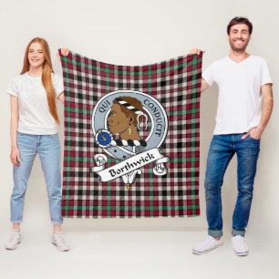 Borthwick Oude Clan Badge Tartan Plaid Fleece Deken