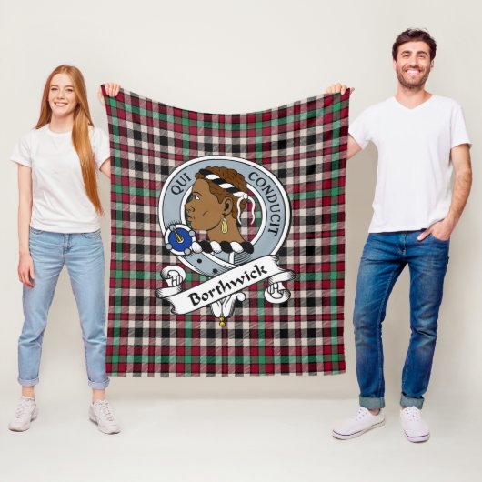 Borthwick Oude Clan Badge Tartan Plaid Fleece Deken (In situ)