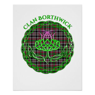 Borthwick Scottish Tartan Celtic Thistle Perfect Poster