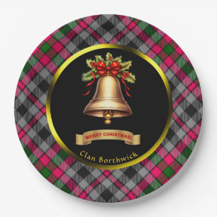 Borthwick Tartan Persoonlijke Kerstmis Papieren Bordje