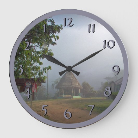 Boruca - Costa Rica Remote Village Backward Clock Grote Klok (Voorkant)