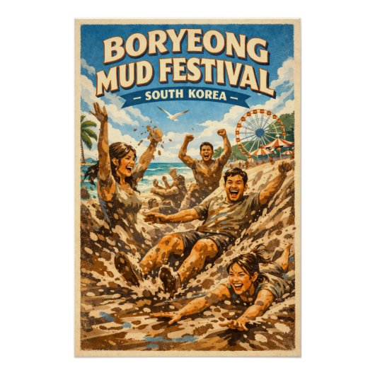 Boryeong Mud Festival in South Korea Perfect Poster (Voorkant)