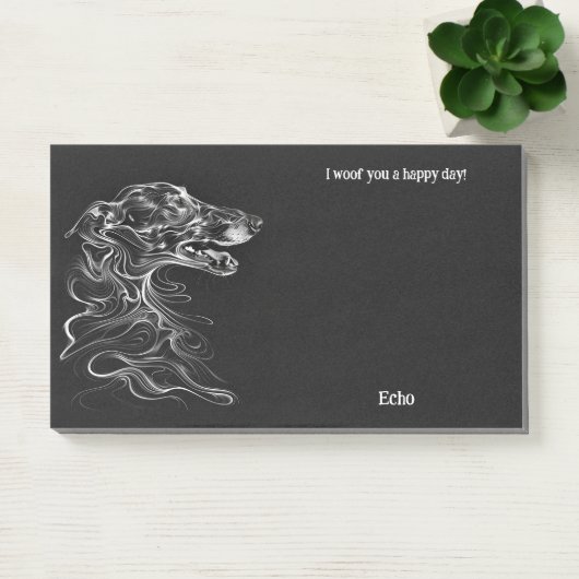 Borzoi Abstract Art Hondennaam Post-it® Notes (Kantoor)