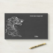 Borzoi Abstract Art Hondennaam Post-it® Notes (Op bureau)