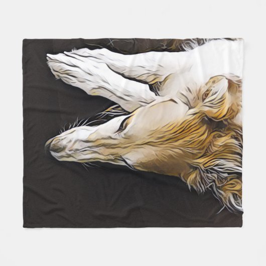 Borzoi Art Fleece Throw (Voorkant (Horizontaal))